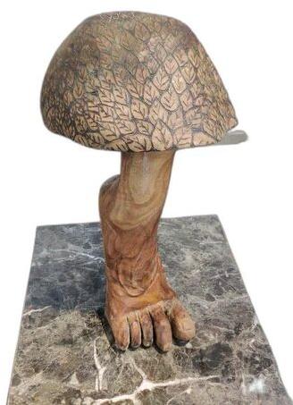 Handicraft Wood Leg Sculpture, for Interior Decor, Color : Brown