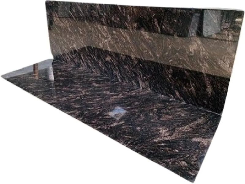 Rectangular Tiger Brown Granite Slab, for Flooring, Overall Length : 6-9 Feet