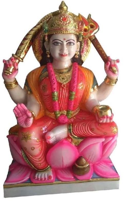 Marble Santoshi Maa Statue, for Temple, Gifting, Pattern : Plain, Printed