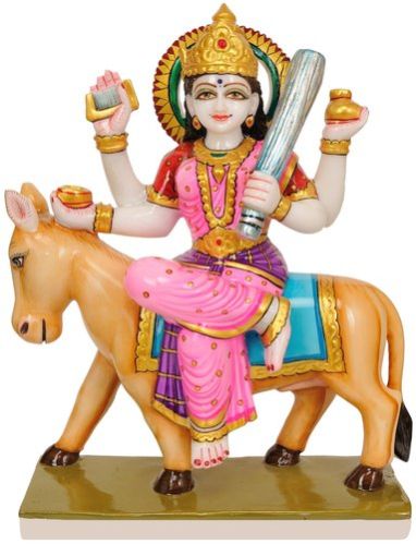 Marble Sheetla Mata Statue, for Temple, Home, Pattern : Printed, Plain