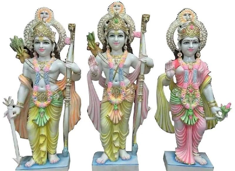 Ram Darbar Marble Statue, for Temple, Pattern : Plain, Printed
