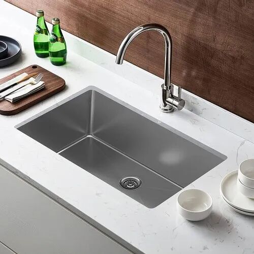 Rectangular Stainless Steel Kitchen Sink, Color : Silver