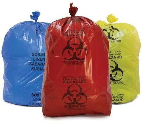 Disposable Biohazard Garbage Bag, Color : Yellow, Blue, Red