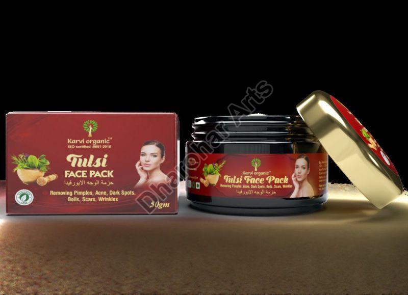 Karvi Organic Tulsi Face Pack, Packaging Type : Plastic Box