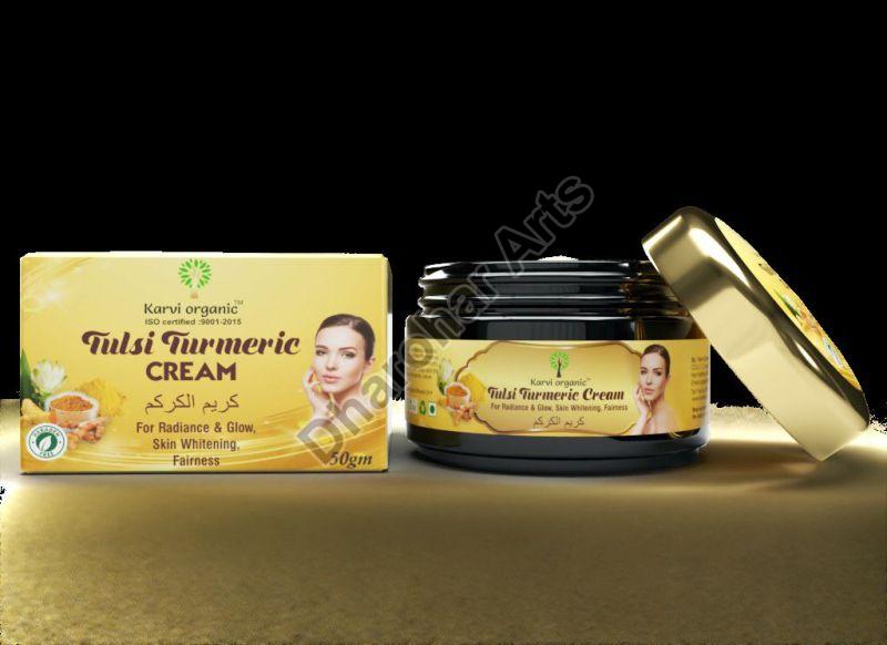 Paste Karvi Organic Tulsi turmeric Cream, for Parlour, Personal, Packaging Type : Plastic Box
