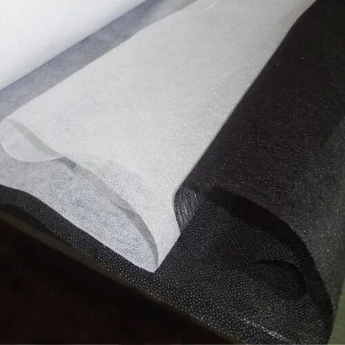 Black White Plain Non Woven Fusible Interlinings, Width : 40 - 60 Inch