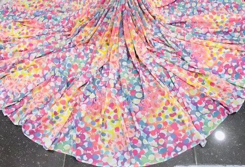 Dot Printed Georgette Fabric, for Ethnic Wear/Dresses, Width : 40 Inches/102 cm