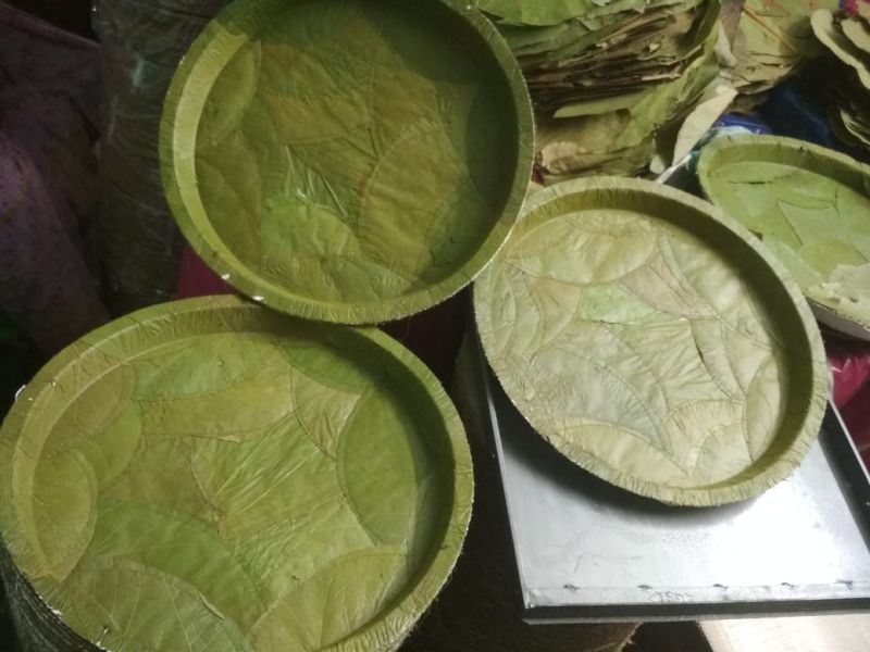 Based on season Round Siali natural leaf plates, for Serving Food, Size : 18 sitting 14 buffet