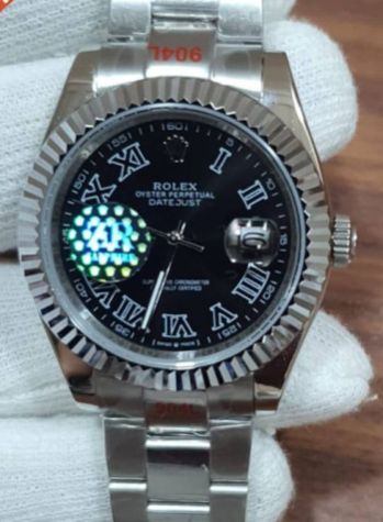 Rolex Date -Just Roman Marker Black Dial Swiss Automatic Watch