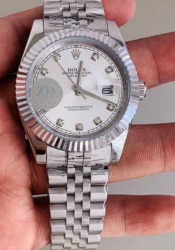 Rolex Date Just Diamond Marker White Dial Swiss Automatic Watch