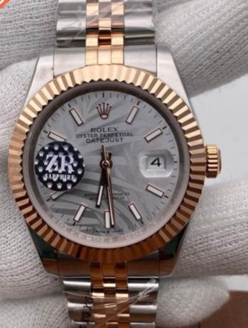 Rolex Date-Just Dual Tone Olive Grey Palm Swiss Automatic Watch