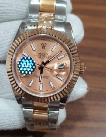 Rolex Date just Dual Tone Rose Gold Dial Swiss Automatic Watch