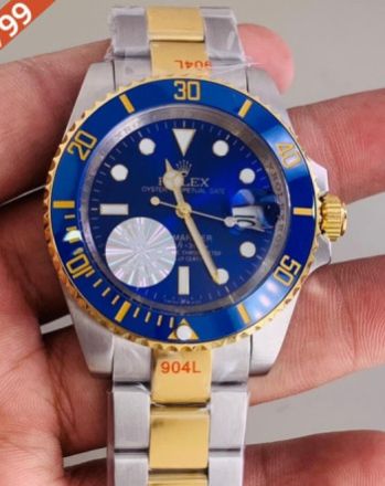 Rolex Submariner Dual Tone Blue Dial Swiss Automatic Watch
