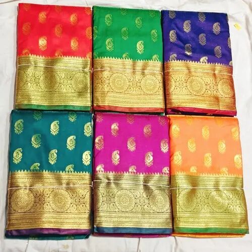 Embroidered Kanchipuram Pattu Silk Saree, Occasion : Wedding Wear