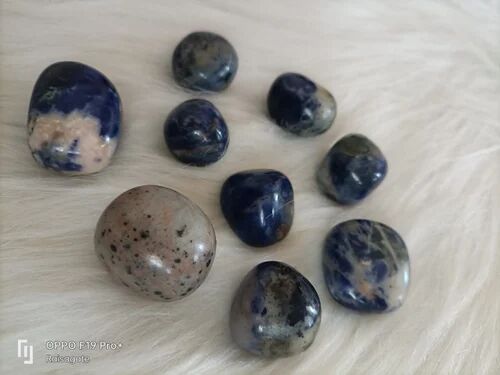 Sodalite Tumbled Stones, Size : 20-25mm