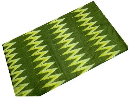 Sandeep Textiles Green Ikat Cotton Fabric, for Apparel/Clothing, Width : 36 Inch