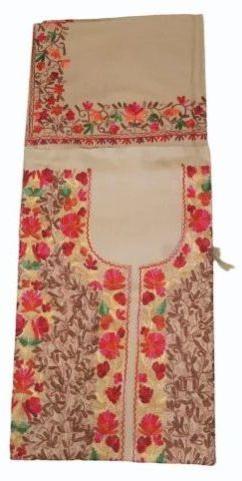 Light Brown Pashmina Unstitched Embroidered Suit