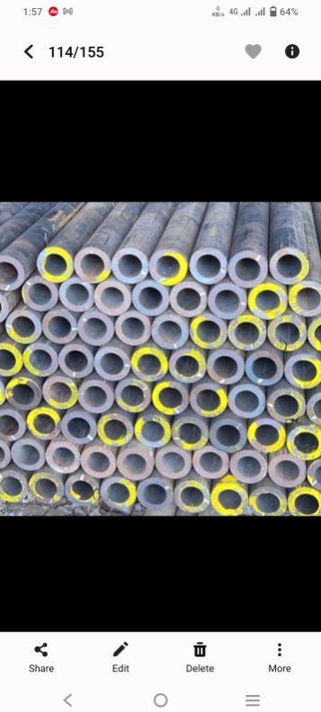 Round Mild Steel Seamless Pipe, for Construction, Marine Applications, Length : 4000-5000mm