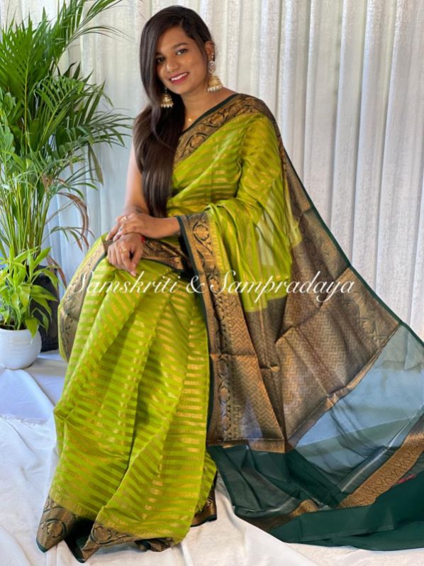Banarasi Georgette silk soft saree, for Dry Cleaning, Pattern : Printed