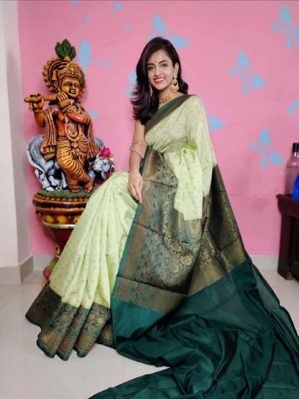Semi dupian Banarasi silk saree 8, Feature : Dry Cleaning