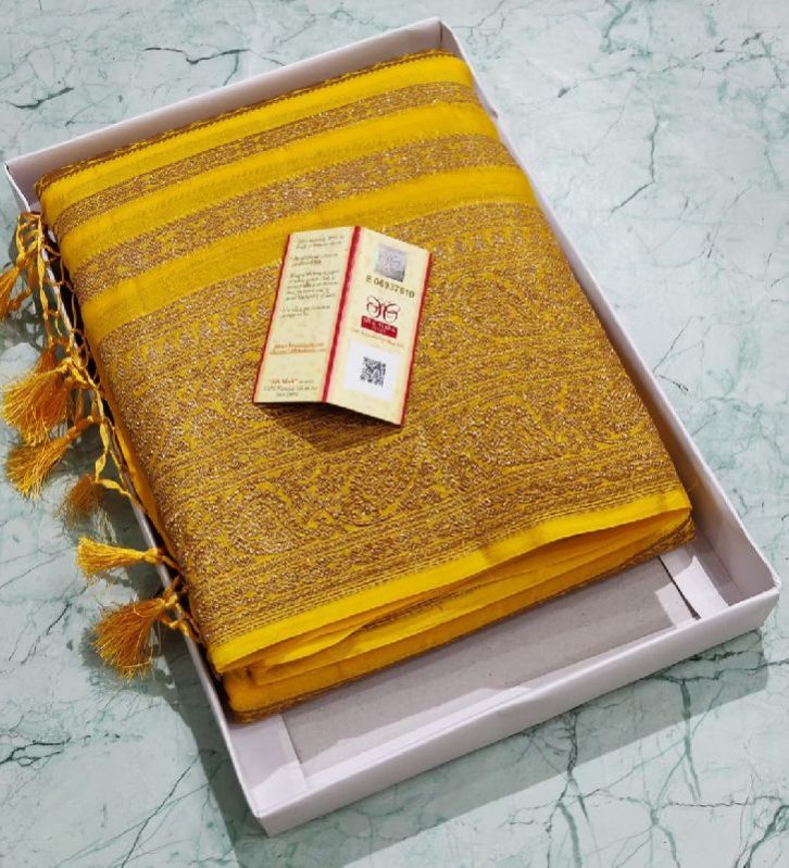 Semi Georgette Banarasi saree 3, Packaging Type : Poly Bag