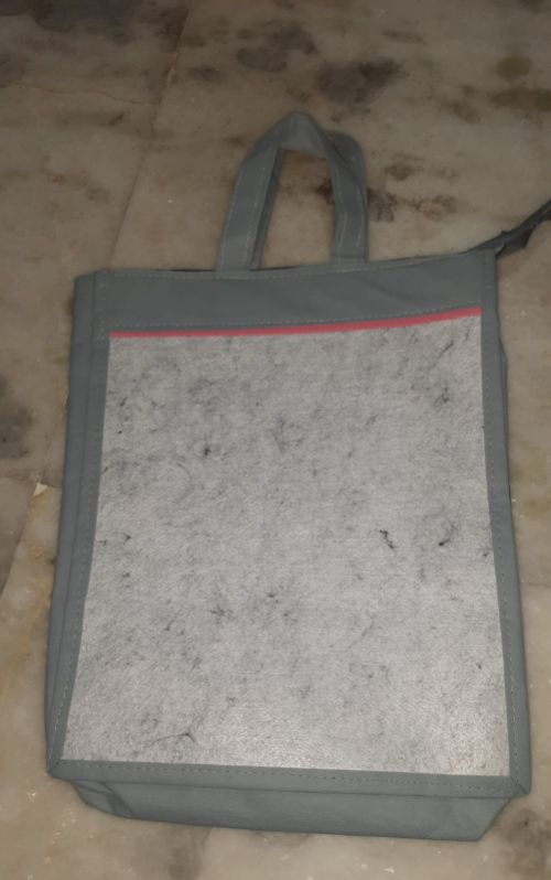 Plain Grey Jute Shopping Bag, Style : Handled