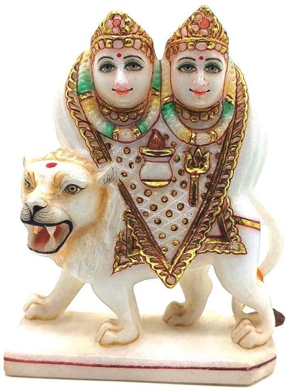 Polished Marble Chamunda Maa Statue, for Home, Temple, Packaging Type : Thermocol Box, Carton Box