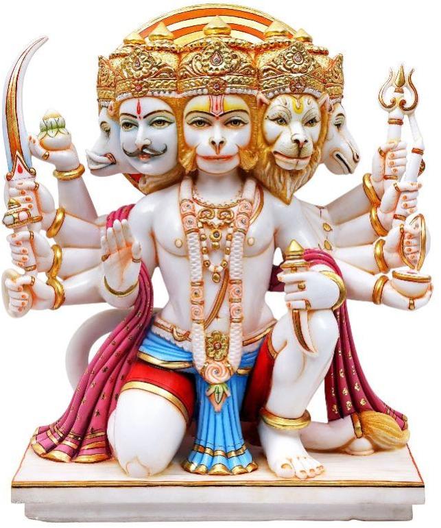 Marble Panchmukhi Hanuman Statue, for Worship