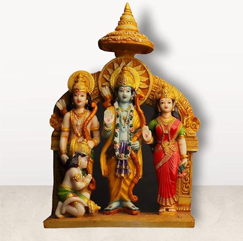 Marble Ram Laxman Sita Statue, for Worship, Temple, Packaging Type : Thermocol Box