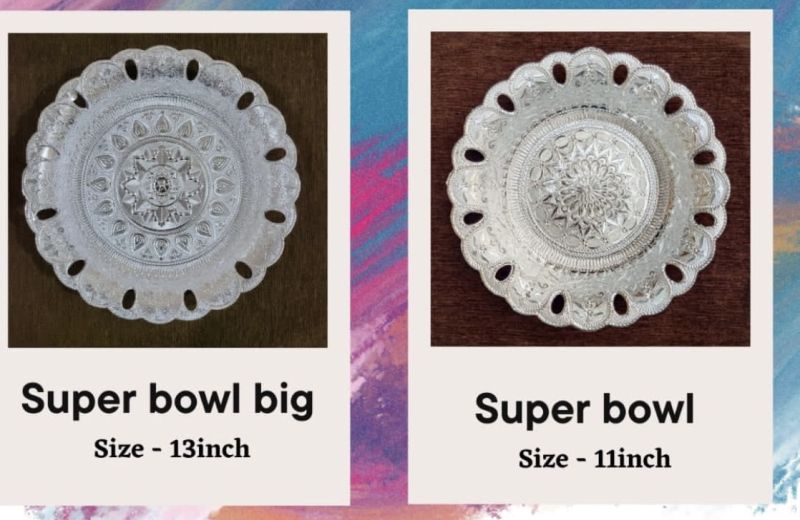 Super Bowl Silver Plated Tray, For Wedding, Party Servings, Shape : Rectengular