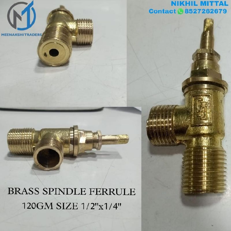 15mm x 6mm Brass Spindle Ferrule, for Gas Fitting, Oil Fitting, Water Fitting, Feature : Blow-Out-Proof