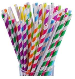 Colored Paper Straw, for Event Party Supplies, Length : 10 inches, 8