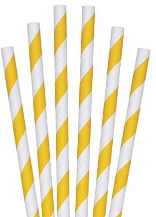 Round Printed Paper Straw, for Event Party Supplies, Length : 10 inches, 8