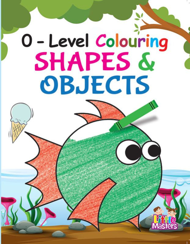 0-level shapes objects colouring book, Size : 222X282mm