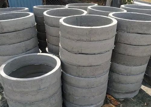 Round RCC Well Ring, for Drainage System, Color : Gray