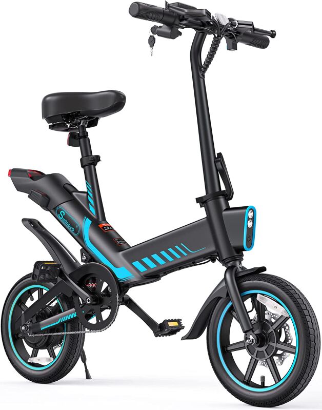 Electric Bicycle, Sailnovo 14\'\' Electric Bike for Adults and Teenagers with 18.6