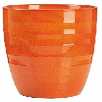 Round Orange Cement Flower Pot, for Garden, Size : 24 Inch
