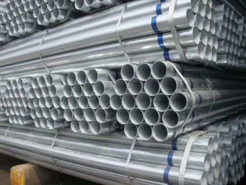 Galvanized Round Mild Steel Pipes, for Industrial, Feature : High Strength, Fine Finishing