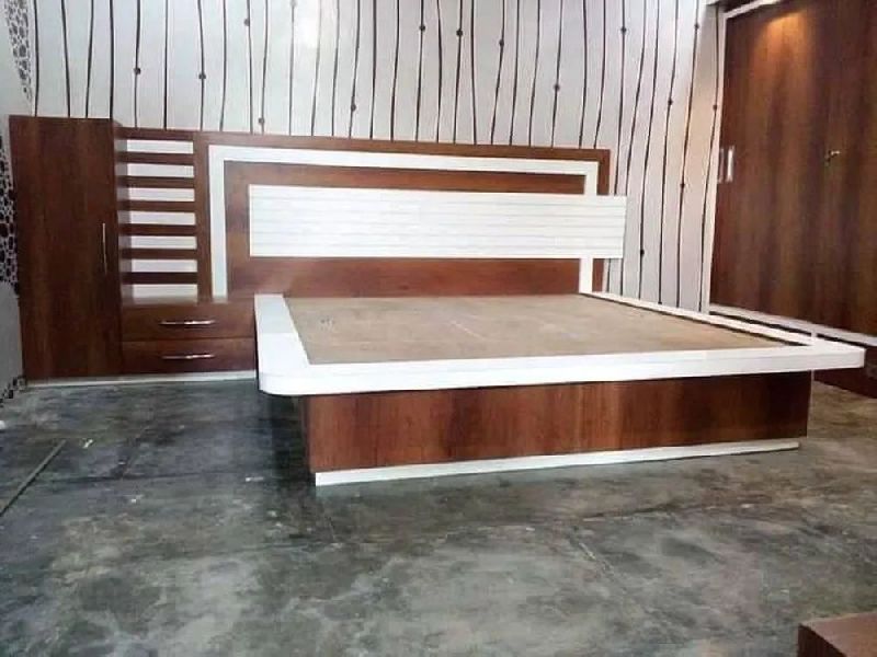 Plywood Bed, for Bedroom Use, Home, Hotel, Color : Dark Brown