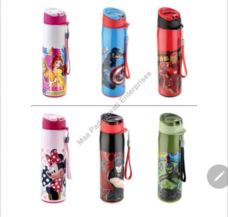 Round Plastic Flip Top Water Bottle, for Drinking, Capacity : 200-300ml