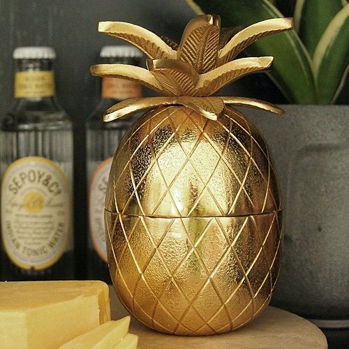 Metal Pineapple Shaped Gift Box, for Office Decor