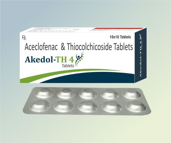 AKEDOL-TH 4 Aceclofenac and Thiocolchicoside Tablet, for Hospital, Grade : Medicine Grade