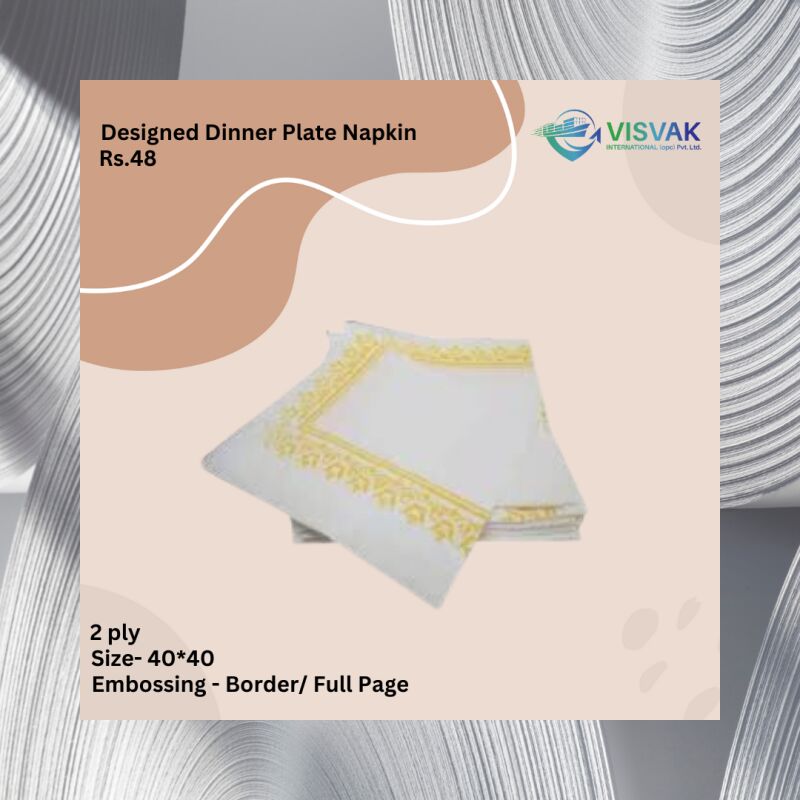 Square Tissue Paper designer dinner plate napkin, for Commercial/Personal, Size : 40*40