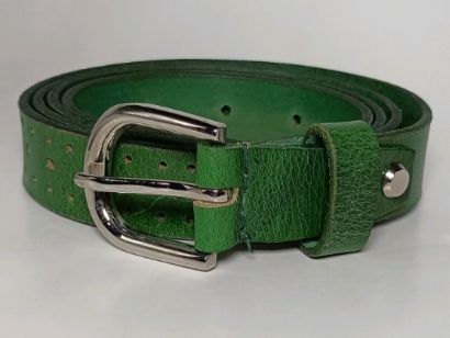 Mens Green Leather Belt