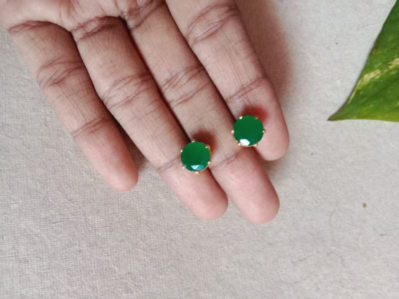 925 Sterling Silver Earrings, Color : Green