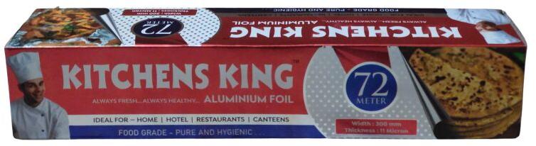Silver Kitchens King Aluminium Foil 72 Meter, For Packing Food, Packaging Type : Paper Box
