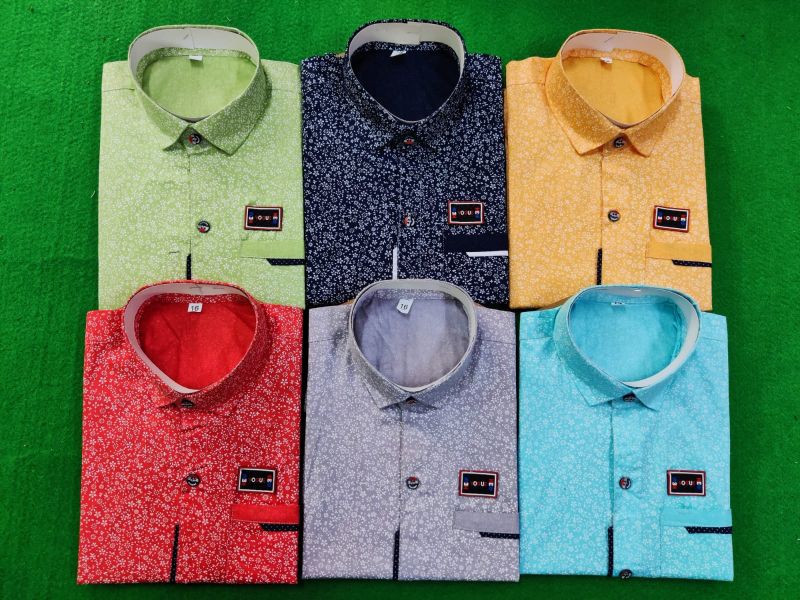 Cotton Shaded kids shirts, Style : Full Sleeve