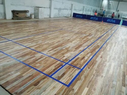 Wooden Badminton Court Flooring, Feature : Water Resistant, Termite Resistance