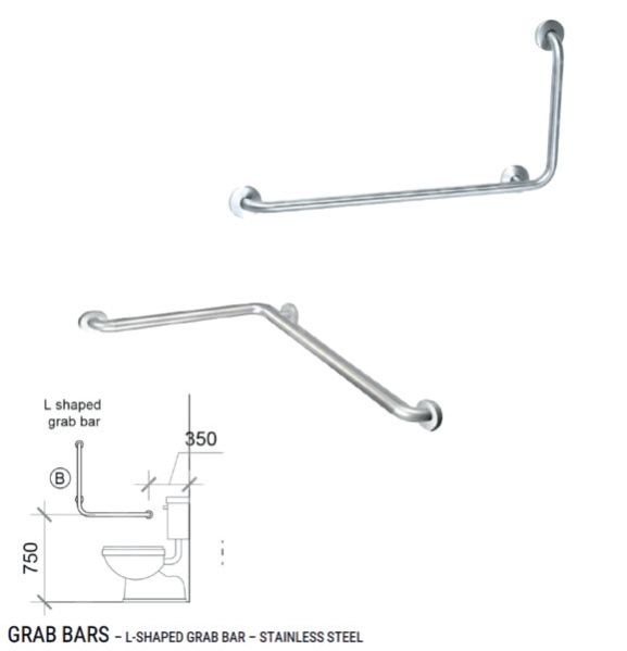 Stainless Steel L Shaped Grab Bar