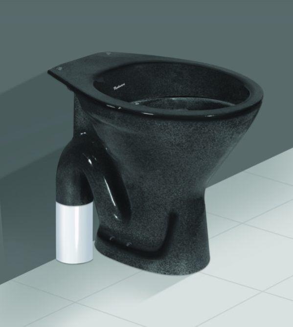 S Trap Black Floor Mounted European Water Closet